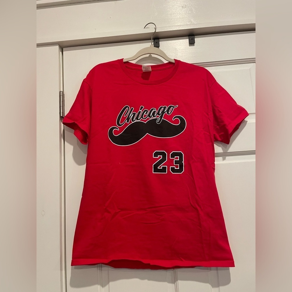 Red Chicago Mustache Crawl T Shirt